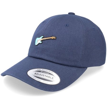 Abducted - Blå unconstructed Caps - Strat Guitar Patch Navy Dad Cap @ Hatstore