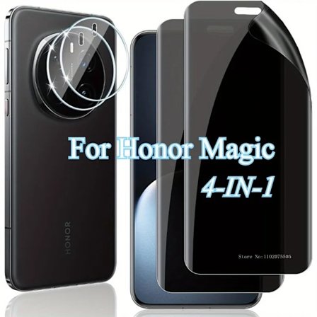 [2+2] 2 st Sekretesskydd Hydrogel Film och 2 st Kameraskydd för Honor Magic 5 6 7 Lite/7 6 Pro/ 7 Pro/4 Pro/5 Ultimate