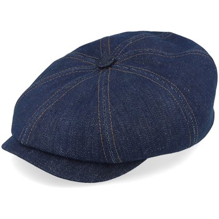 Stetson - Blå flatcap Keps - Hatteras Denim Sustainable Dark Denim Flat Cap @ Hatstore