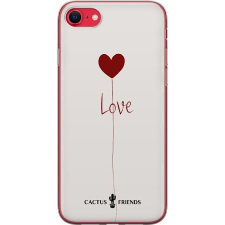 Kompatibelt Mobilskal till Apple Apple iPhone SE (2022) Cactus and Friends - Love Balloon Minimal