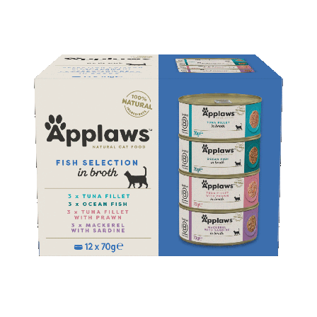 Applaws - Cat Tin Fish Collection 12 x 70 g - Katt - Kattefôr & kattemat - Våtfôr og våtmat - ZOO.no