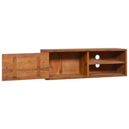 Vidaxl Väggmonterad Tv-bänk 90x30x30 Cm Massiv Teak Brun