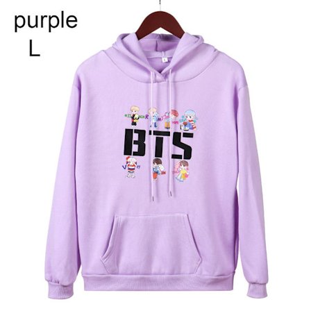 BTS Hoodies Efterårstrøjer PURPE lilla
