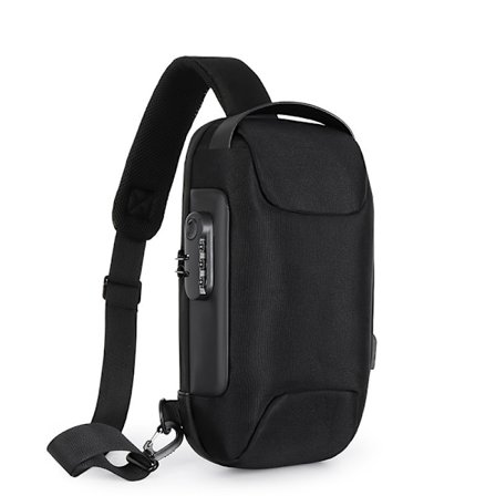 Crossbody laukku vettä hylkivällä kankaalla Black