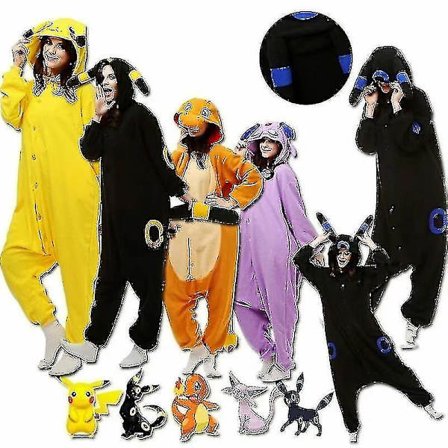 Unisex Voksen Dyre Onesie1 Anime Pyjamas Kigurumi Jul Kostyme Xmas CMK Umbreon Blå