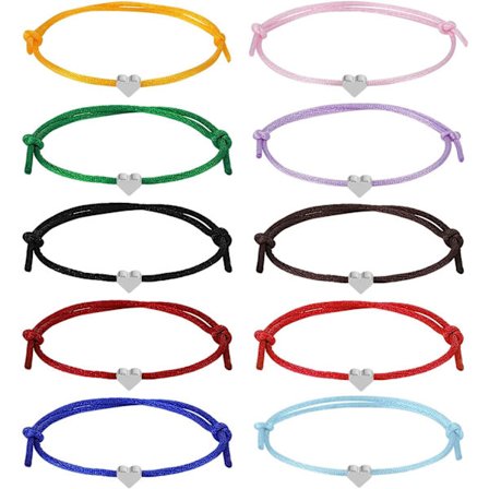 10-pack Hjärtformade Vänbandsarmband, Hjärtformade Reparmband