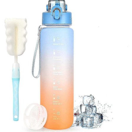 Udendørs Vandflaske med Tidsmarkering 1l - Motiverende Flaskegaver[D]