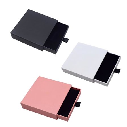 3 stk. lille gaveæske, halskædeæske, armbånd gaveæske, små æsker til gaver, smykke gaveæsker (sort, hvid og pink)