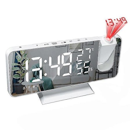 Fm Radio Led Digital Smart Vekkerklokke Bord Elektronisk Skrivebordsklokker Usb Vekke Klokke Med 180 Tids Projektor Snooze