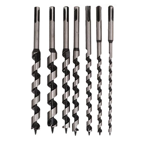 7st Borrskärset Kolstål Starkt Förlängt Sexkantsskaft Borr Set Silver