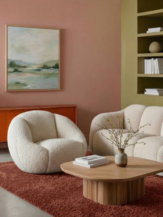 Tapis Shaggy Uni Aris Rouge Rouille Grand Oeko-Tex