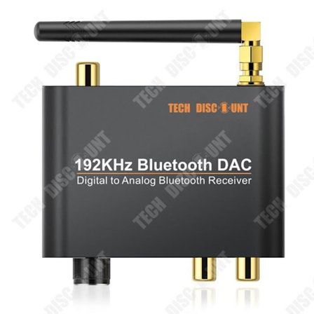 TD 192 kHz Digital till Analog Toslink till analog stereo Bluetooth 5.0 DAC RCA Hemmabio TV Svart
