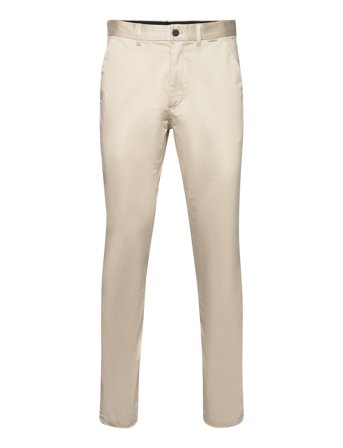 Sateen Stretch Slim Chino Chinos Bukser Beige Calvin Klein*Betinget Tilbud