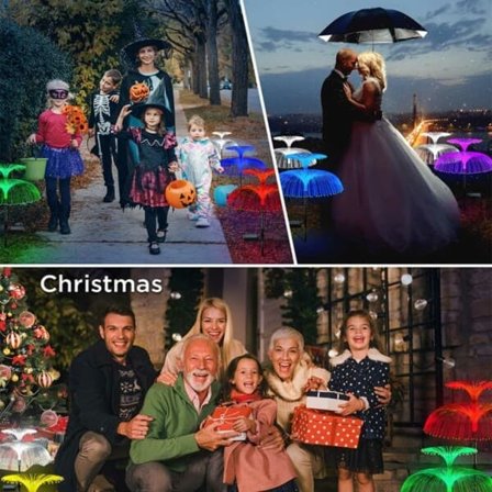 2-pak Solcelle Havelamper med Jordspyd RGB—pa