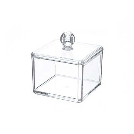 Akryl Bomuldsboks Bomuldsdispenser Kosmetisk Opbevaringsboks Enkelt