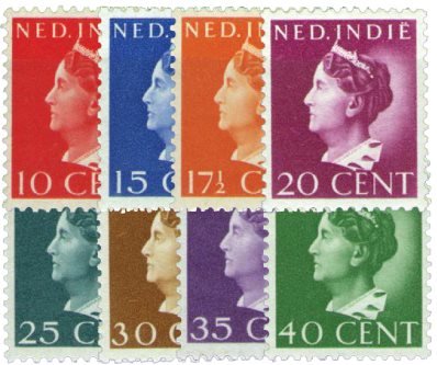 Nederland Indie - Koningin Wilhelmina Konijnenburg 1941 (nr. 274-81,