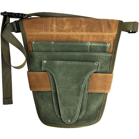 Praktisk havearbejde værktøjsbælte med flere lommer til udendørs havearbejde værktøjer (grøn og brun)