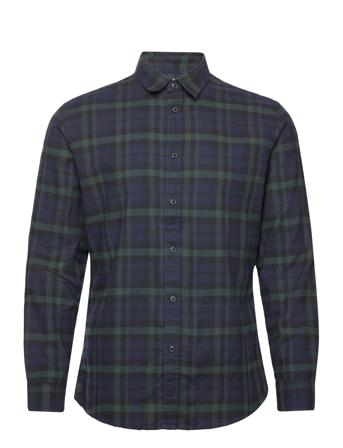 Slhslimowen-Flannel Shirt Ls Noos Skjorte Uformell Marineblå Selected Homme*Betinget Tilbud