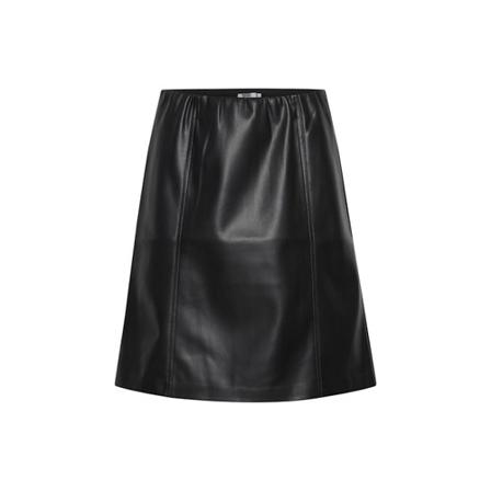 Fransa Leather Skirts Sort, Dame