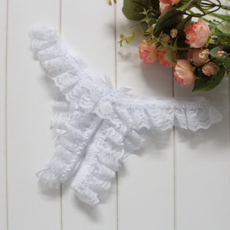 2 Roliga Underkläder Sexiga Dam Trosor med Öppen Gren och Spets