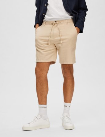 Selected Slhregular-Brody Linen Shorts - Cream - S