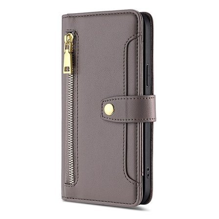 Etui til Samsung S25 Ultra Grå Enkelt Læretui Lanyard