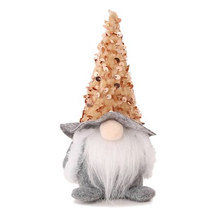 Lucky Gnome Dukke Dekor Glad Ansikt Moderne Juledekorasjon Hyllepynt Gull 18x8cm 7.1x3.15in