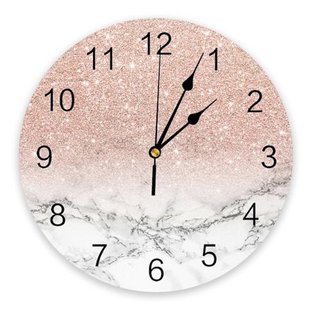 Marble Agate Silent Wall Clock Mode Vardagsrumsklocka Modern heminredning runda watch