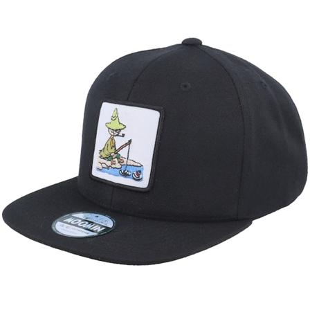 Moomin - Svart snapback Caps - Kids Snufkin Fishing Black Snapback @ Hatstore