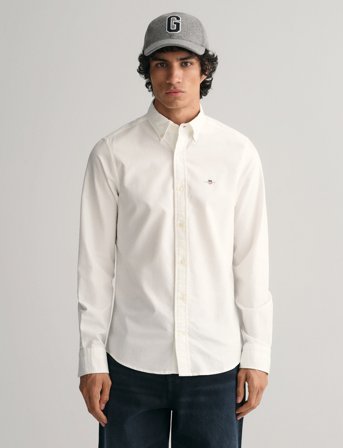 GANT Slim Oxford Shirt - White - S