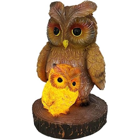 Uggla Dekor Solcellslampa Harts Uggla Utomhus För Trädgård Uteplats Gård Gräsplan Balkong Bondgård, 8 Tum Inomhus Utomhus Ugglor Gåvor Till Mamma