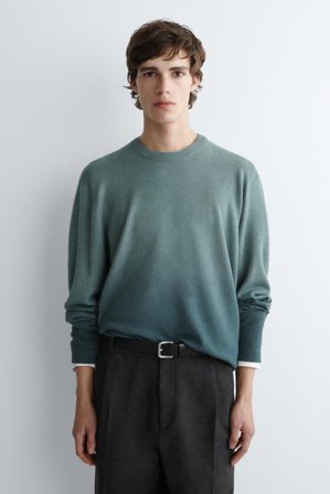 COS Men's Ombré Wool-Cashmere Jumper in Blue