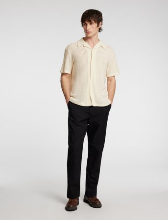 Selected Slhrelaxbane Ss Jersey Shirt - Cream - XL