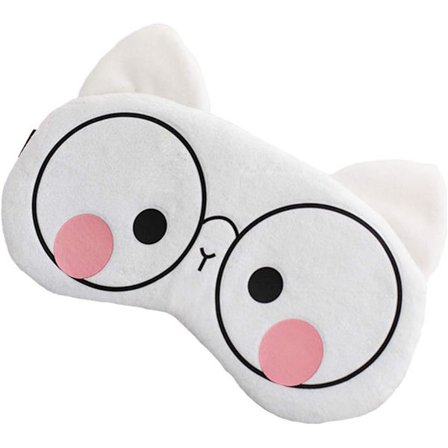 Söt tecknad vit gris sovmask ögonmask silkeslen mjuk plysch DXGHC