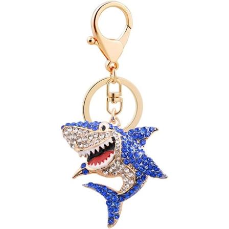 Glittrande söta nyckelringar Rhinestone Charms Haj nyckelring för flickvän Kvinnor Tonårsflickor Kristallhänge Nyckelring Nyckelkedja för handväska 