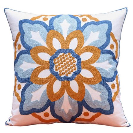 Broderte Dekorative Puter Trekk 18x18 Boho Farmhouse Kvadratisk Putetrekk For Sofa