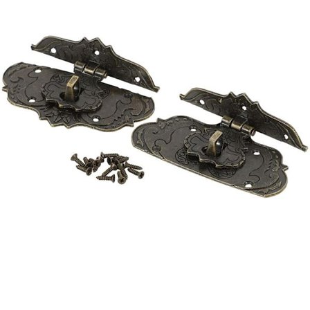 2 st 77 mm x 57 mm resväska låda hasp spänne antika brons