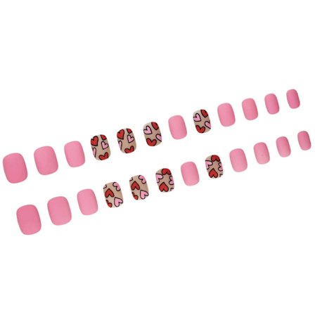 Mandel Trykk på Negl Valentinsdag Fransk Tupp Løs Negl Lim på Neglsett Gaver