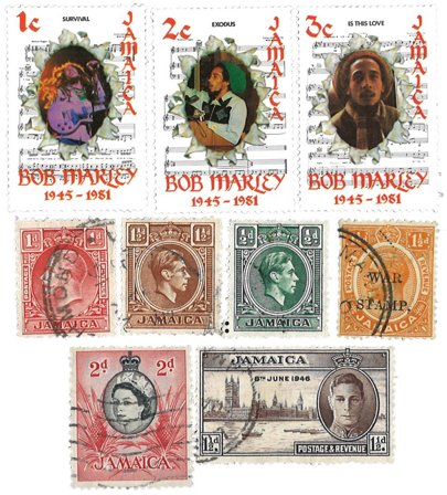 Jamaica - 3 postfriske og 6 stemplede frimærker