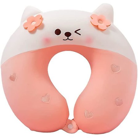 Søt Corgi Hund U-formet Nakkepute, Myk Shiba Inu Akita Plysjdyrpute, Gaver Til Barn (rosa-u-formet)