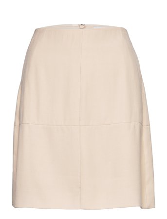 Viscose Twill Mini Skirt Beige Calvin Klein