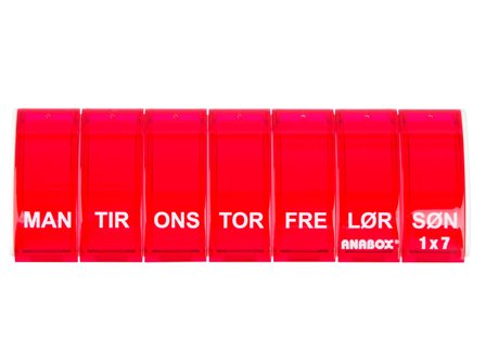 Anabox Ukesdoseringseske enkel, Assorterte farger, 1 stk.