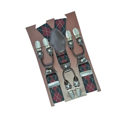 Hängslen för män med 6 clips och förtjockat elastiskt band