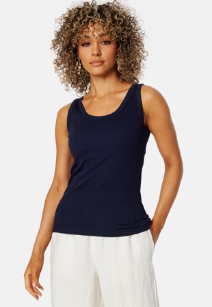 GANT Rib Tank Top 433 Evening Blue Klær