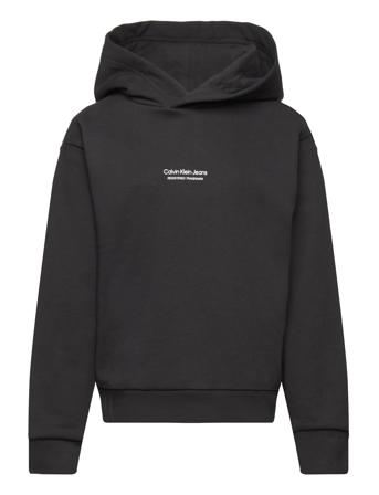 Calvin Klein Pixel Logo Terry Relaxed Hoodie Svart
