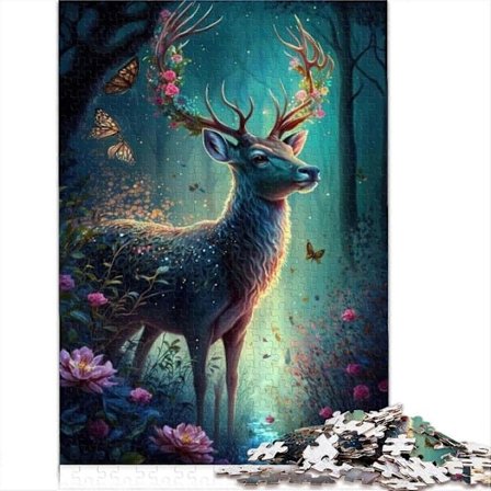 Puslespil sødt rådyr lysende puslespil til voksne 300/500/1000 brikker træpuslespil til voksne og børn fra 14 år og opefter pædagogisk puslespil