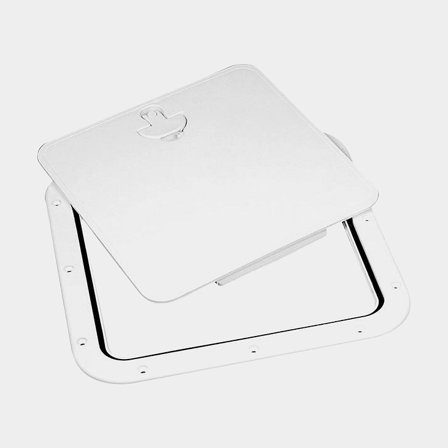 Inspektionslucka Nuova Rade Inspection Hatch, rektangulär, 380 x 380 mm, med vred + löstagbart lock, vit