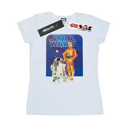 Star Wars Dam/Kvinnor R2-D2 Och C-3PO Bomull T-Shirt XS Vit