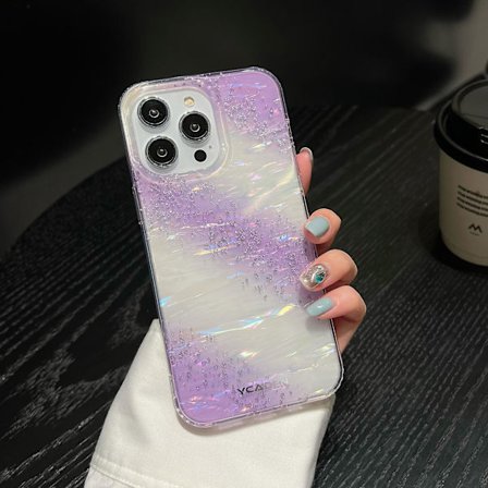 För Iphone 14 Pro Max Shell Grain Gradient Case Glitter Tpu Stötsäkert cover