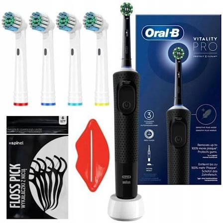 Elektrisk tandborste - Oral B - Vitality PRO Protect X Clean - 3 lägen - 4 munstycken - timer för tänder